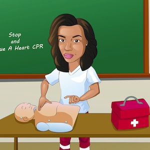 First Aid Instructor Gift - Custom Caricature Portrait From Your Photo