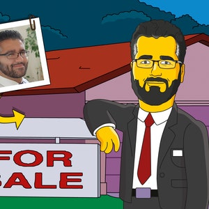 Property Manager Gift - Custom Portrait as Yellow Character, Apartment Manager, Property Management, landlord gift