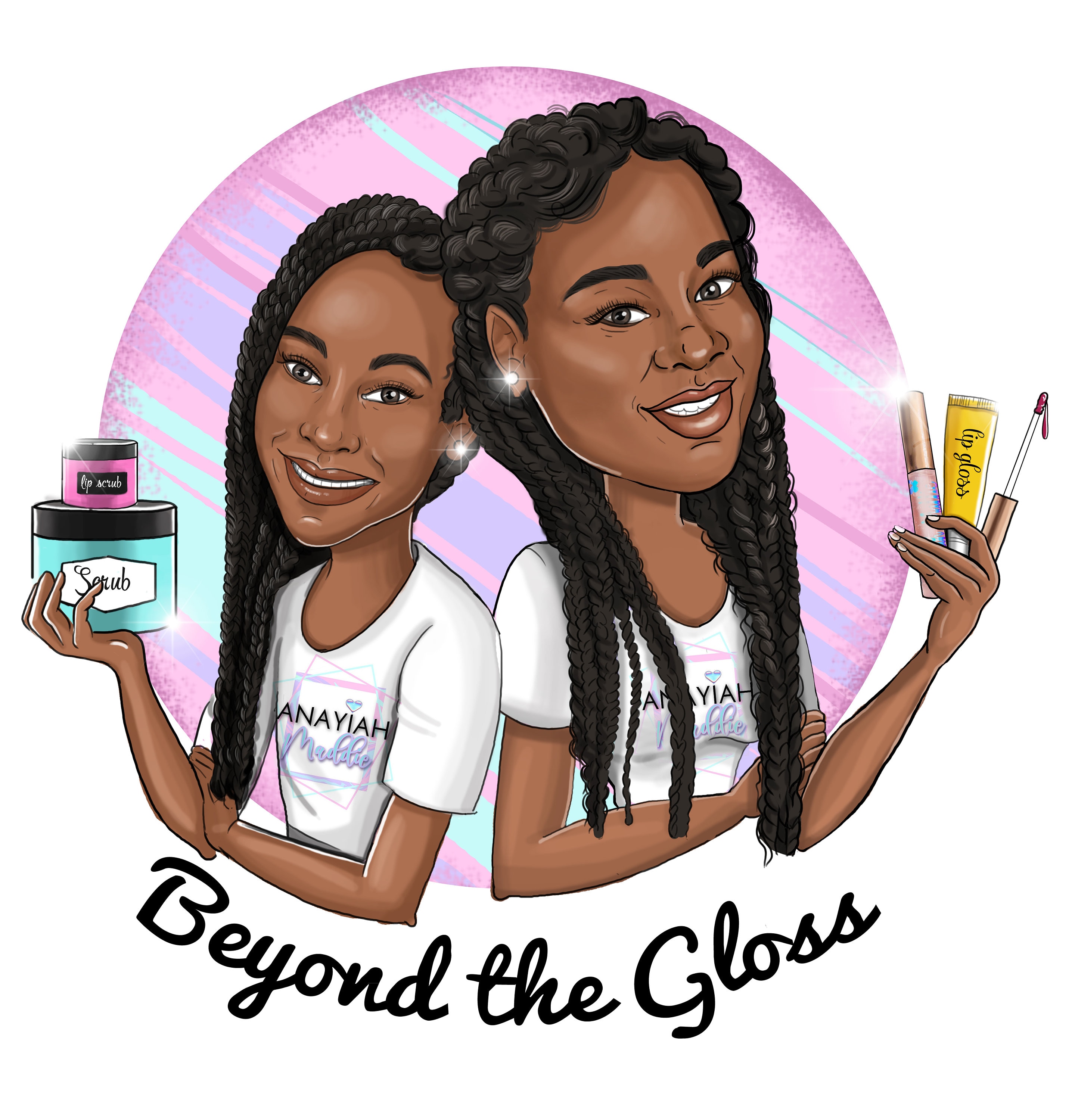 Lip Gloss Business Logo Custom Cartoon Portrait for Your Etsy
