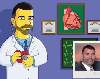 Custom Cardiologist Portrait – Yellow Cartoon Character Gift (Digital File)