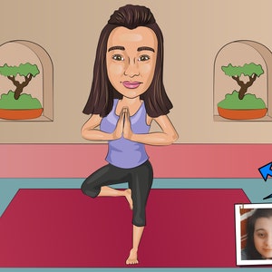 Yoga Instructor Gift - Custom Caricature From Photo / yoga teacher gift / yoga trainer