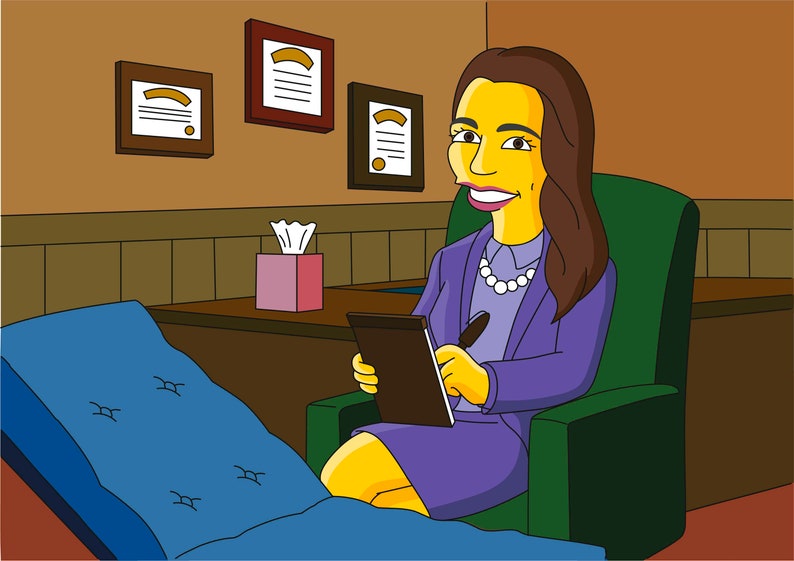 May include: A woman with long brown hair sits in a green chair in an office setting. She is wearing a purple blazer and a white blouse with a pearl necklace. She is holding a brown notepad and a pen in her right hand. There are three framed certificates on the wall behind her.