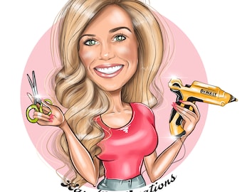 Portrait Logo - custom cartoon portrait for your business logo / custom portrait logo / cartoon portrait logo
