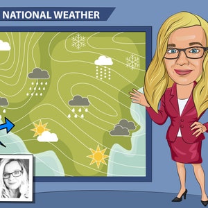 Meteorologist Gift - Custom Caricature From Photo, Weather Forecaster, meteorology gifts