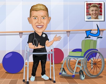 Rehabilitation Technician Gift: Custom Cartoon Caricature (Digital File)