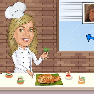 Garnishing Gift - Custom Caricature Portrait From Your Photo