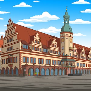 Leipzig Gift - Custom Yellow Cartoon Portrait from Photo, Leipzig art