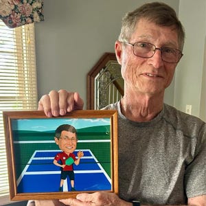 Pickleball Player Gift - Custom Caricature Portrait From Your Photo / Pickle ball player
