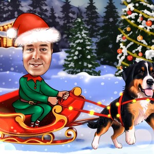 Anpassad julklapp med karikatyr av par, personligt tecknat porträtt (digital fil) bild 7