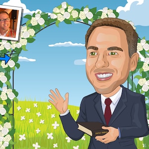 Zeremonienmeister Geschenk - Benutzerdefinierte Karikatur Porträt von Ihrem Foto / MC Geschenk