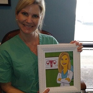 Gynecologist Gift  - Custom Portrait as Cartoon Character / gynaecologist gift / gynecology nurse gift / gynecology gift / ob gyn gift obgyn