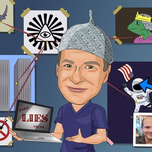 Illuminati Gift - Custom Caricature From Photo, conspiracy theories, conspiracy theorist, all seeing eye art, eye of providence
