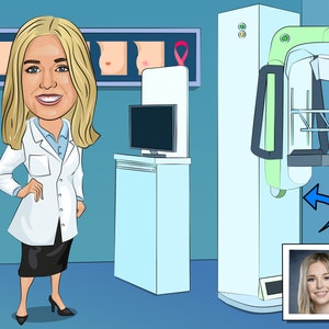 Mammographer Gift - Custom Caricature From Photo, mammography, mammo tech