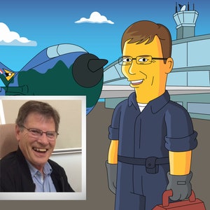 Flight Mechanic Gift - Custom Portrait as Yellow Cartoon Character, Airplane Mechanic, Aircraft Technician