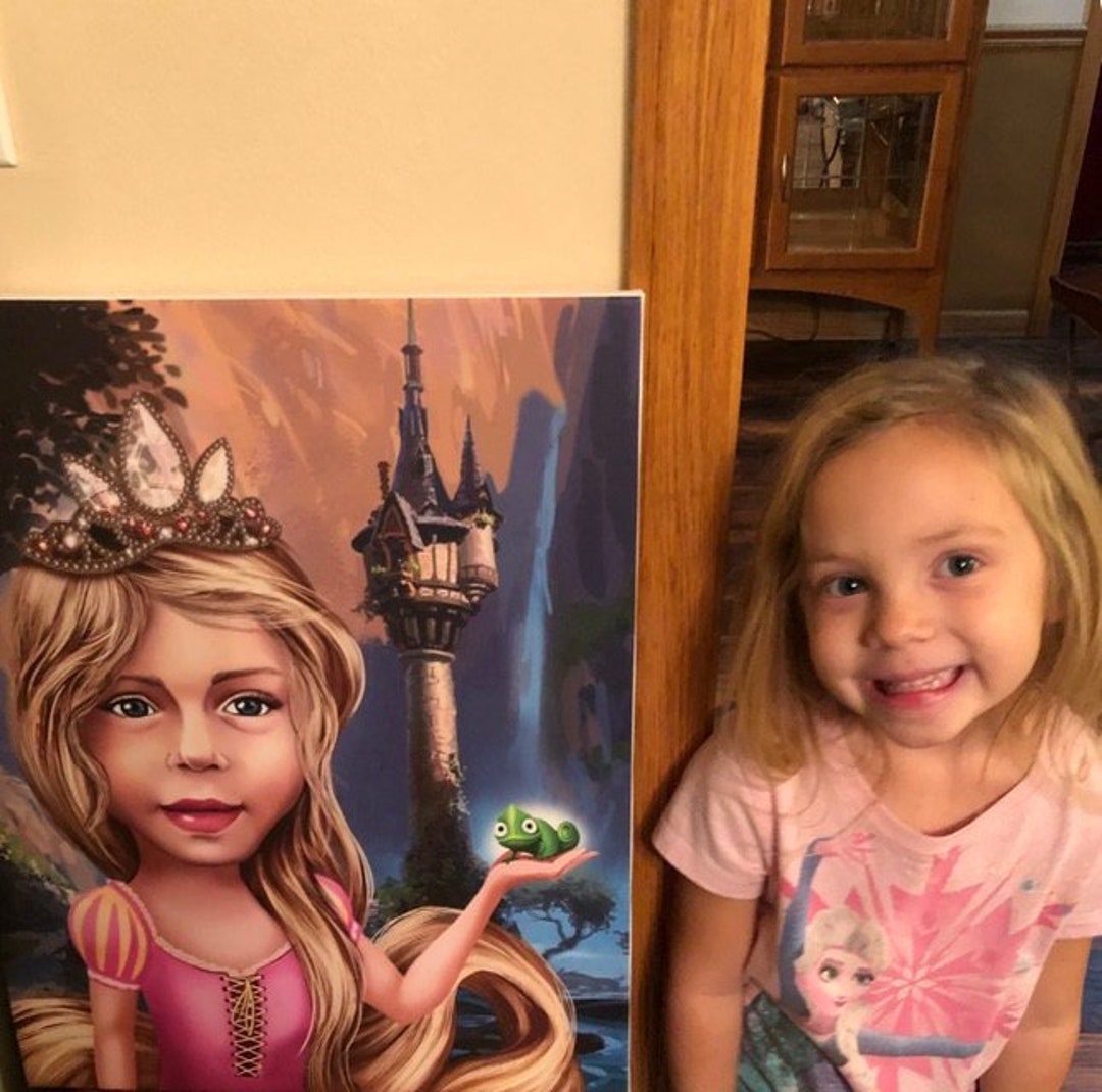 Tangled Gift - Custom Rapunzel Art Decor Portrait