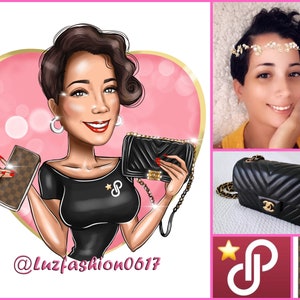 Logotipo de diseñador de carteras y bolsos: retrato personalizado para el logotipo de su empresa / logotipo de tienda de cuero / logotipo de cartera / logotipo de bolso