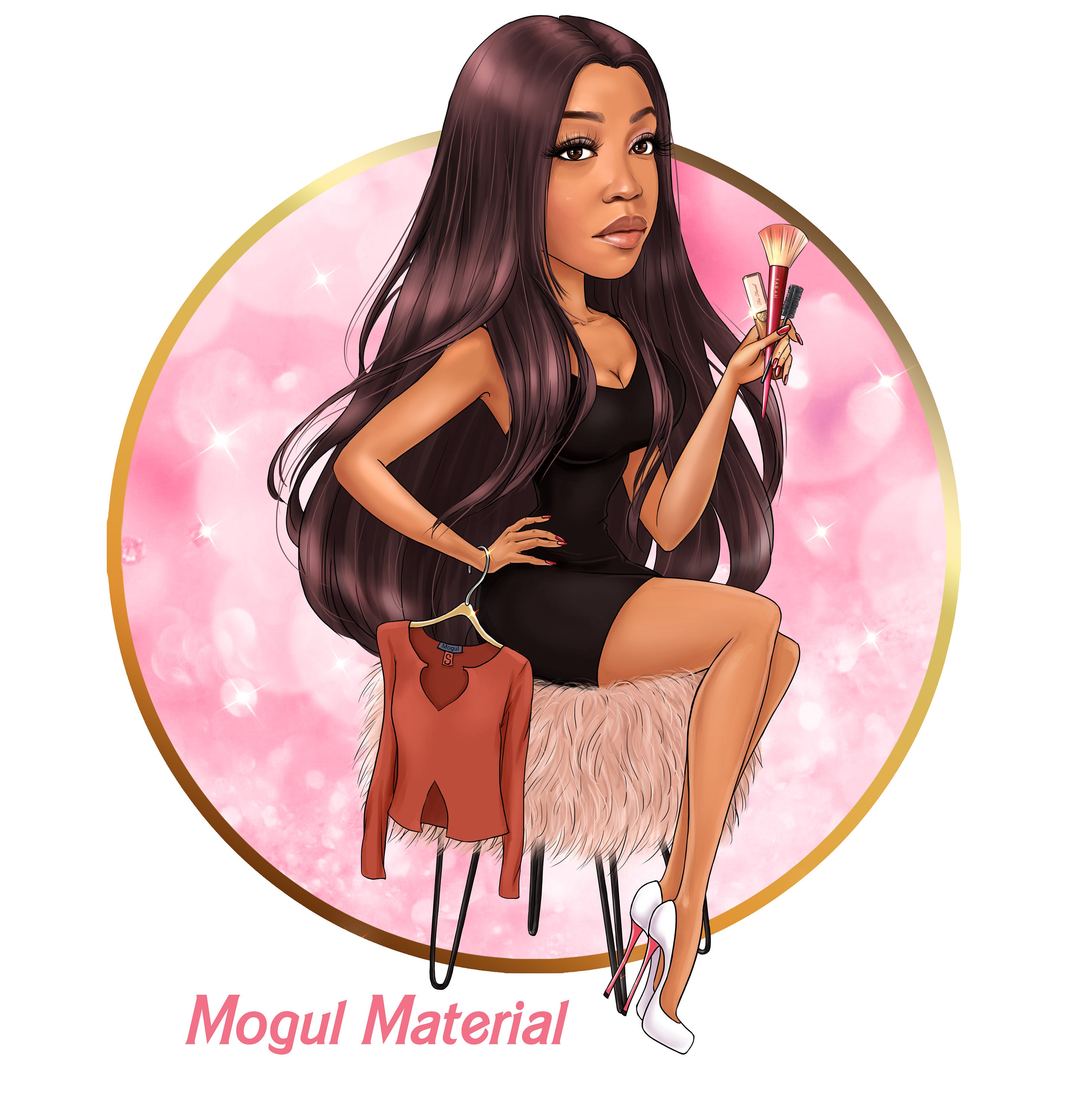 Lip Gloss Business Logo Custom Cartoon Portrait for Your Etsy
