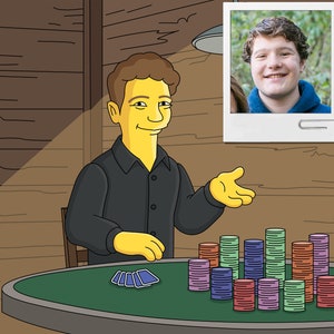Cadeaux de joueur de poker - Portrait de dessin animé personnalisé à partir de photo / art du poker / cadeaux de poker pour hommes / oeuvres d'art de poker / cadeau pour joueur de cartes / cadeau pour joueur