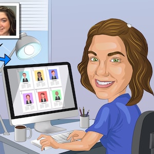 HR Gift - Custom Caricature From Photo, HR gifts, human resources gift, HR manager gift