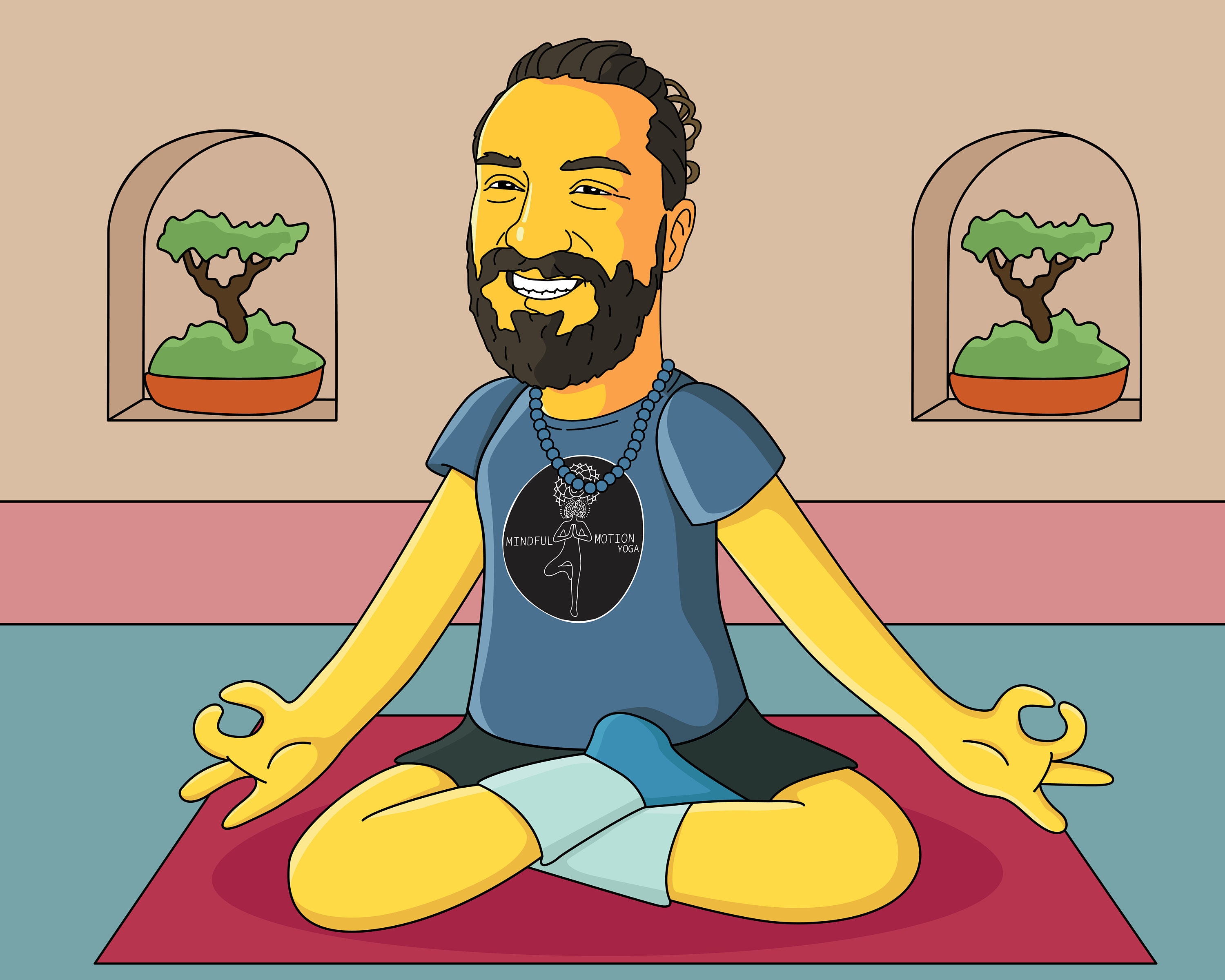 Custom Yoga Teacher Cartoon Portrait – Personalized Gift for Yoga