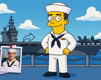Navy Sailor Geschenk - Benutzerdefiniertes gelbes Porträt, US Navy veteran Geschenke