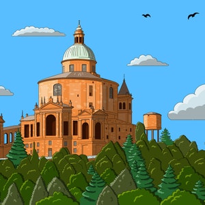 Bologna Art - ILLUSTRAZIONE DIGITALE, Regalo Bologna, Poster Bologna