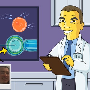 Fertility Doctor Gift - Custom Cartoon from Photo, Fertility gift, Fertility art