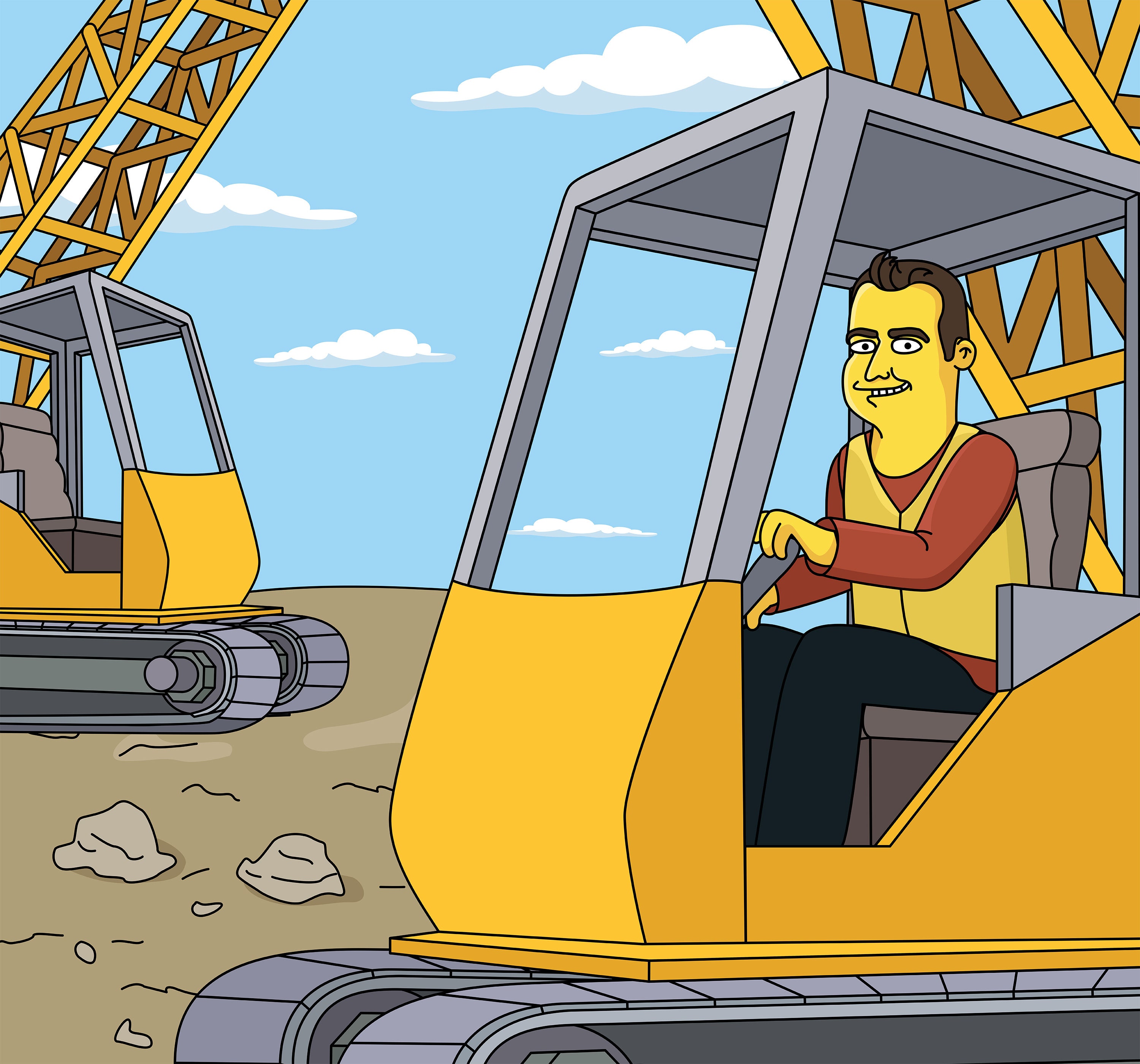 Load Stand Cartoon Truck Loading Cartoons With Cranes