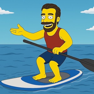 Standup Paddleboarding Gift - Custom Cartoon Portrait, Stand-Up Paddleboarding gifts, SUP gift, stand up paddling