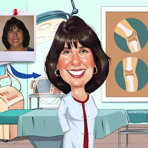 Orthopedic Surgeon Gift - Custom Caricature From Photo, Orthopaedic Surgeon, Orthopedic Surgery