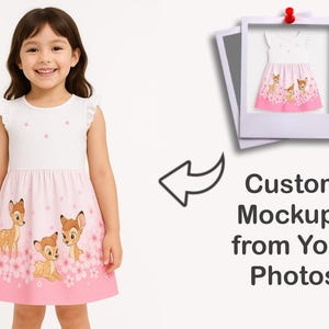 Kids Model Mockup - Photo-Real Models Wearing Your Dress – Custom Mockup Service, baby girl mockup, girl model mockup