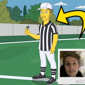 Referee Gift  - Custom Portrait from your Photo as Yellow Character