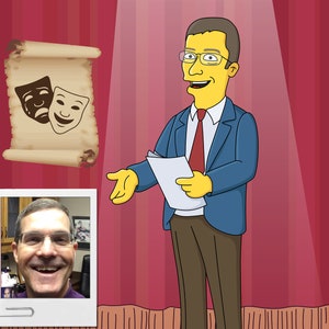 Drama Teacher Gift - Custom Portrait from your Photo as Cartoon Character