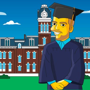MBA Student Gift - Custom Portrait as Cartoon Character, business student gift, MBA Gift, MBA graduate