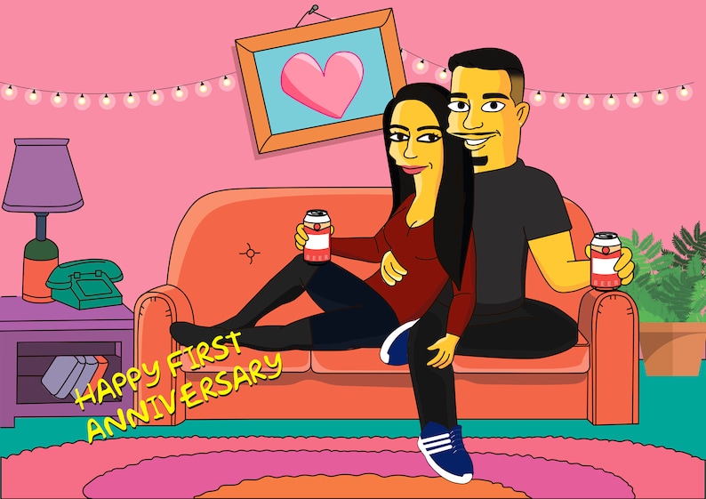 Get Simpsonized for your first wedding anniversary | Stay at Home Mum