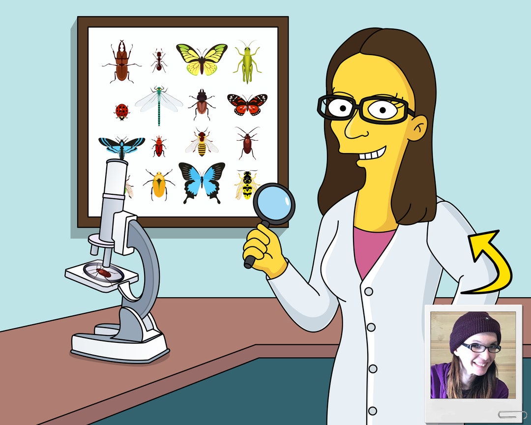 Entomologist Gift - Custom Portrait From Photo as Yellow Character ...