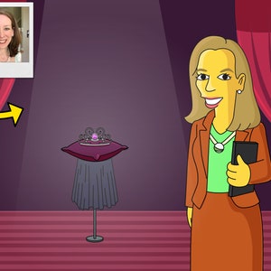 Pageant Director Gift - Custom Portrait from Photo as Yellow Character, pageant mom
