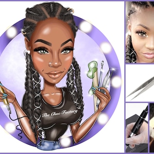 Beauty Salon Logo Design - custom cartoon portrait logo for your business / beauty business logo / beauty logo design