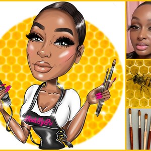 Nail Logo Design - custom cartoon logo portrait for your business, nail salon logo, nails logo