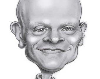 Custom Pencil Caricature Portrait from Photo (Digital File)