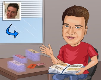 Regalo para coleccionistas de entradas: caricatura personalizada a partir de una foto, colección de entradas, recuerdos de conciertos, regalo de entradas de conciertos