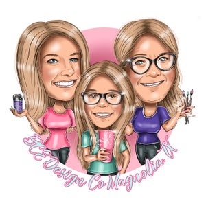 Group Cartoon Logo - custom cartoon portrait for your business logo / logo commission