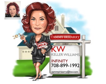 Real Estate Agent Logo design - custom portrait logo for your business / Real Estate Logo