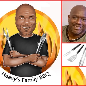 BBQ Logo - custom cartoon logo for your business / grilling logo