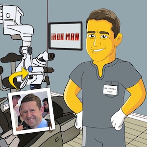 Endodontist Gift - Custom Portrait as Cartoon Character / endodontics gift / oral surgeon gift