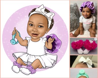 Custom Cartoon Logo: Kids Boutique Business Logo (Digital)