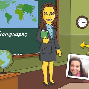 Geography Teacher Gift - Custom Portrait as Cartoon Character / geography professor gift / geographer gift
