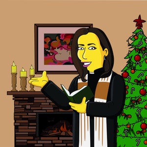 Female Pastor Gift - Custom Portrait as Cartoon Character
