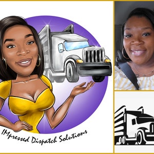 Transportation Logo - custom portrait for your business logo / moving company logo / trucking logo