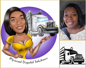 Transportation Logo - custom portrait for your business logo / moving company logo / trucking logo